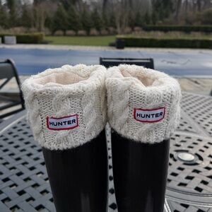 Hunter Boot Socks for the Hunter Original Tall Boot - Cream Cable Knit